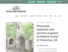 Tablet Screenshot of naturecampfoundation.org
